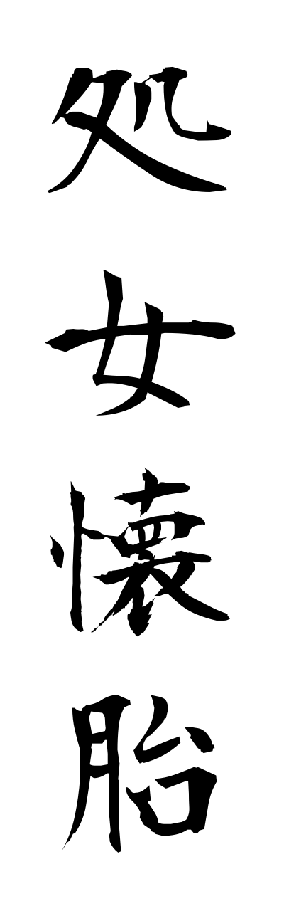 処女懐胎しょじょかいたいVirgin conception（四字熟語 hofurink）